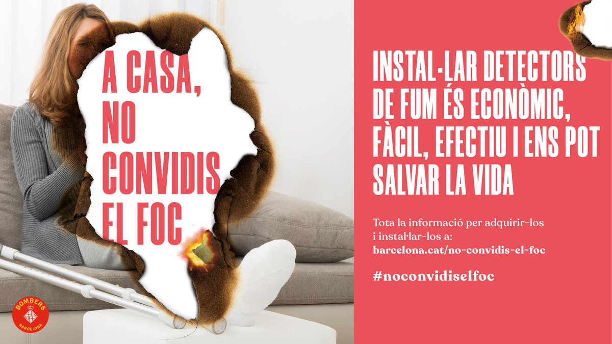 Per què recomanem la instal·lació de detectors de fum?
💨El fum és el perill principal dels incendis: la intoxicació per fum és el que genera més víctimes.
⚠️Els detectors avisen acústicament de la presència de fum en una fase molt inicial i permeten actuar-hi.
#noconvidiselfoc