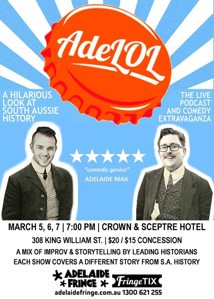 adeLOLpodcast's tweet photo. Get in NOW if you want tickets to our #ADLFringe show:

🎟️Thursday - 9 left
🎟️Friday -12 left
🎟️Saturday - 5 left

These shows will sell out and just between you and me (hopefully Tom won't read this), Thursday's story could be one of our best ever (but may not top Reg Spiers). https://t.co/LIA5o4rY7c