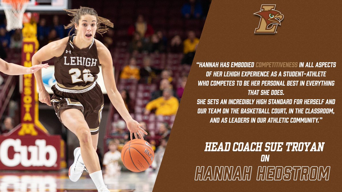 LehighWBB's tweet photo. Hannah Hedstrom has worked hard since the very first time she stepped on the court in a Lehigh uniform. She's one of two players with at least 500 rebounds and 300 assists, which says a lot about the type of player she is.

Head Coach Sue Troyan on Hannah's competitiveness: https://t.co/8MCILkFGSg