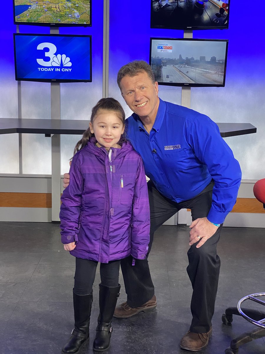 WayneStormWatch's tweet photo. A pleasure meeting 7 year old Brooke on Weekend TODAY in CNY this morning. Brooke raised hundreds of dollars for Golisano Children’s Hospital. Shining example of giving at such a young age and great parenting. ⁦@CNYCentral⁩ https://t.co/fxxMDXRfR5