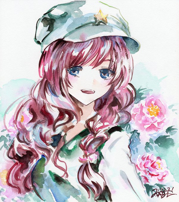 美鈴と牡丹 
#深夜の真剣お絵描き60分一本勝負 