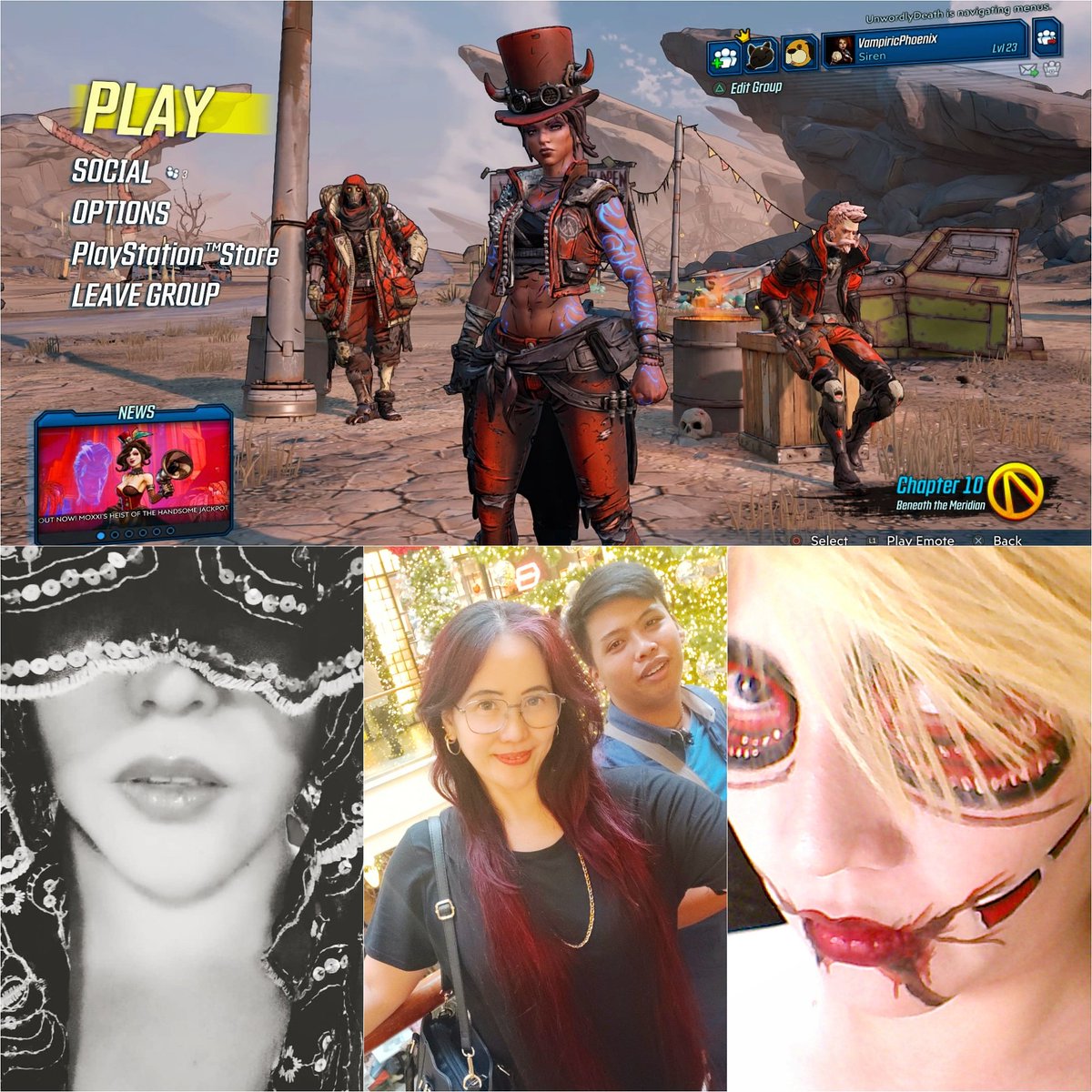 VampiricPhoenix's tweet photo. It's the weekend again! π―βπΆ Will be streaming a special edition of gaming on #Twitch in a few mins with my youngest son so drop us a line, and watch us play ππΆ #WatchOutForTheDing #Borderlands3 #NotYourTypicalGamer #Goth #SadistAtHeart #PS4
https://t.co/x1DMFTQhpI https://t.co/yTiquQqDfq