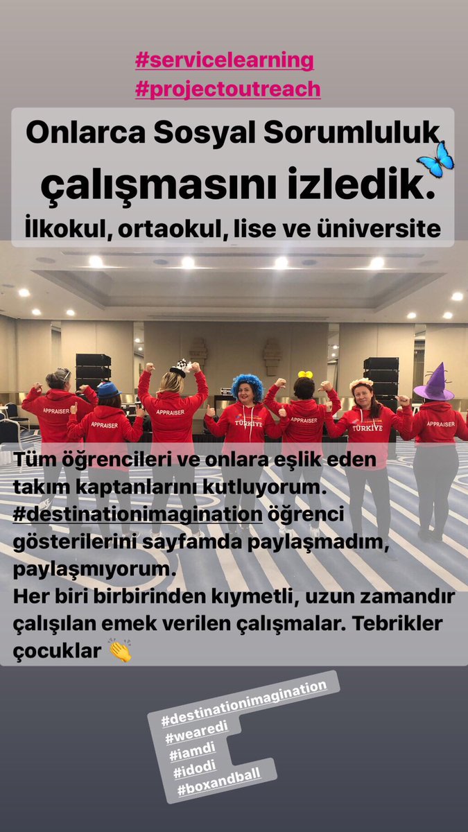 duygunursahin's tweet photo. Destination Imagination Sosyal Sorumluluk kategorisi değerlendiricileri #appraisers #challengemaster 
#sosyalsorumluluk  #destinationimagination #wearedi #iamdi #boxandball #di #egtkonus https://t.co/BDDEbZfFYI