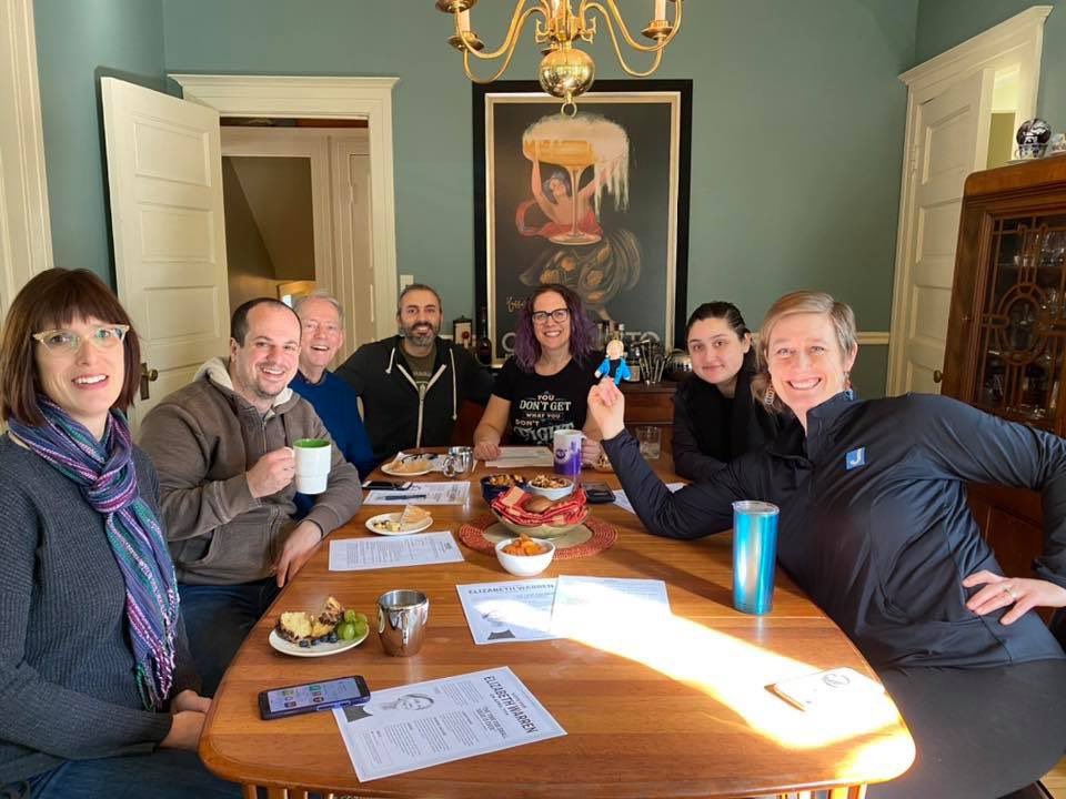 MomsterMash13's tweet photo. thanks to my lovely friend @EmSchoenfelder for hosting canvassing training for @ewarren. thanks to my lovely friends @Jbrostoff and @mcmanamom for letting me learn from them for my very first time canvassing. #WinWithWarren #WisconsinforWarren #PresidentWarren #Warren2020 https://t.co/CVEoLEgqwS
