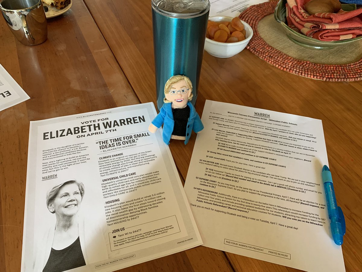 MomsterMash13's tweet photo. thanks to my lovely friend @EmSchoenfelder for hosting canvassing training for @ewarren. thanks to my lovely friends @Jbrostoff and @mcmanamom for letting me learn from them for my very first time canvassing. #WinWithWarren #WisconsinforWarren #PresidentWarren #Warren2020 https://t.co/CVEoLEgqwS