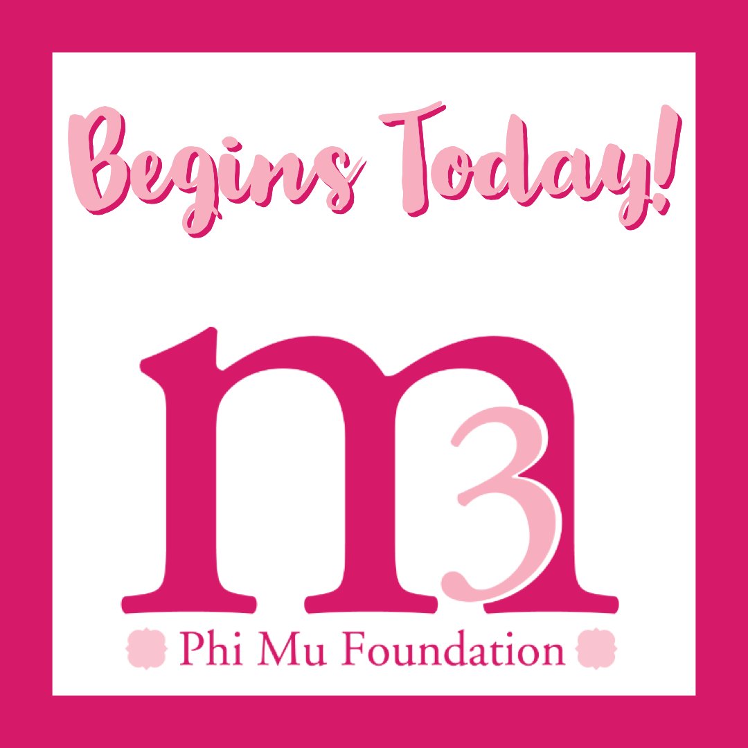 The 2020 M3 Campaign kicks off today and runs for the next 31 days! 

Visit phimufoundation.org/M3 to find out how you can join us in honoring our Founders with a gift to Phi Mu Foundation this month.