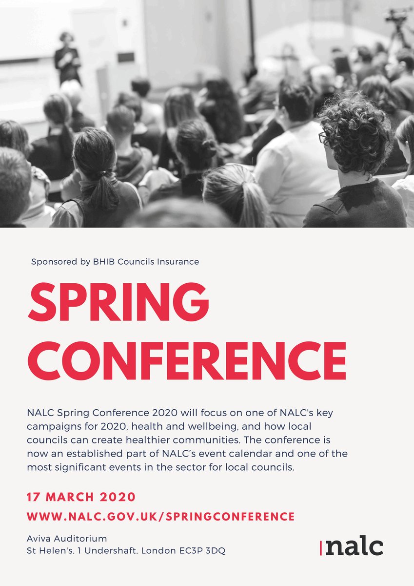 NALC's tweet photo. 🔆 #NALCSpring20 will focus on how local councils can create healthier communities

🏥 Health experts
💬 Q&amp;A
👍 Practical examples
👥 Sector-specific exhibition
🔺 Working with #localgov tiers
🎤 Interactive sessions
🤝 Sector collaboration

More info ⬇️
https://t.co/szWBWsNiKc https://t.co/EJPtD9Ax2j