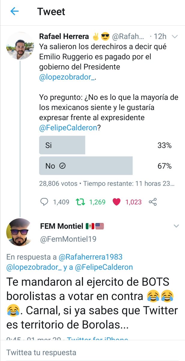 paco_vazquez's tweet photo. @FemMontiel19 @Rafaherrera1983 @lopezobrador_ @FelipeCalderon Saludos mañaneros de un bot (según tu dicho).
Ahora resulta que los que los que estamos pendientes de temas de política de gobierno somos bots😩.
Ahí está mi voto.
#NoSoyBot #ManoesSandez #LopezLabrador #AndresSandez #ManuesAndresDoperobralor #LordCacadeteMilitar https://t.co/HKUtBOAvcq