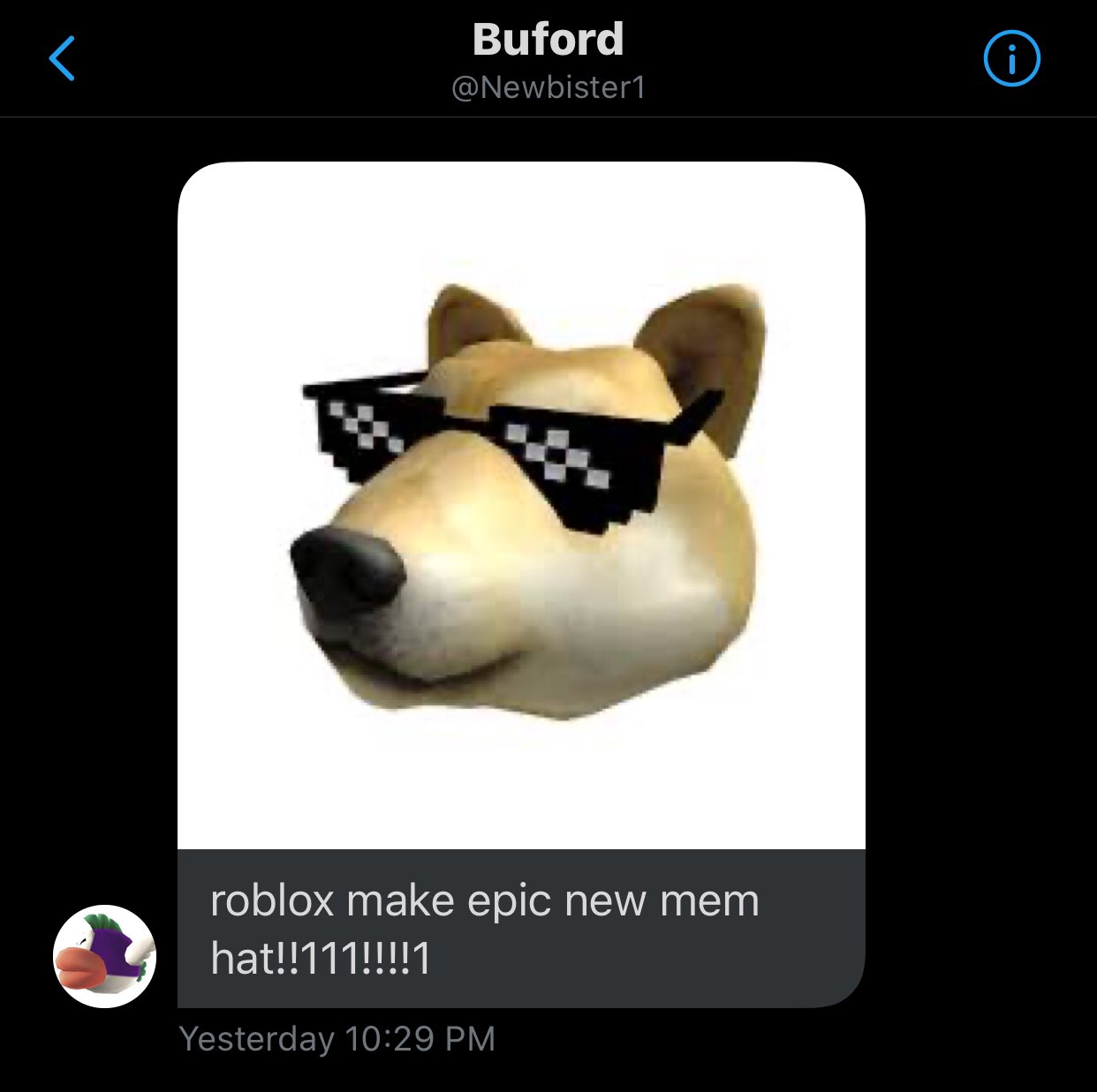News Roblox On Twitter Roblox Is Making A Dank Meme Hat - reaps isnt cool on twitter yknow how roblox youtubers