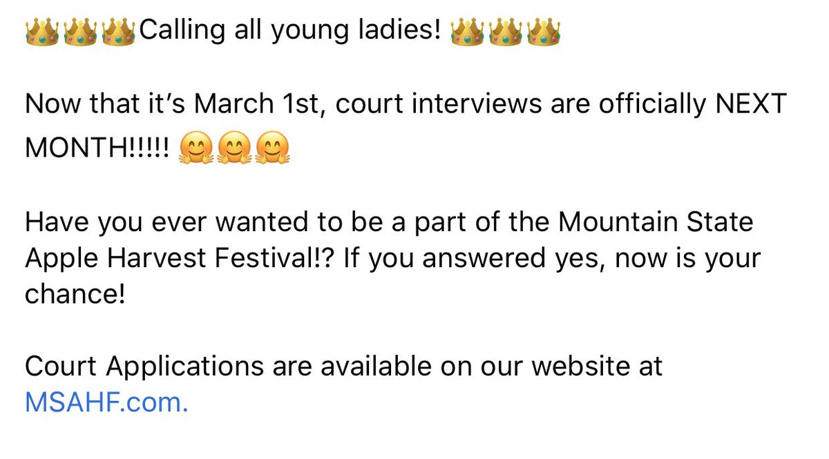 WV_MSAHF's tweet photo. 👑Court Applications Now Available!👑👑👑 https://t.co/FPi1z1A9LA
