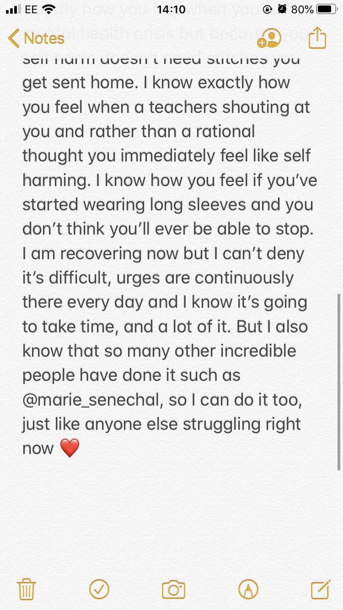 ⚠️ TW - self harm, hospitals 

Today is self injury awareness day so I thought I’d share my story to help anyone feeling alone or anyone struggling. I am with you 🙌🏻🤍 #SIAD #SelfHarmAwarenessDay #SelfInjuryAwarenessDay