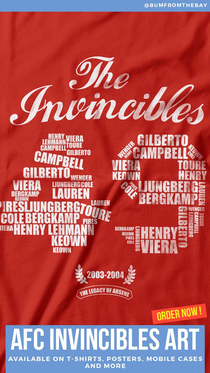 bumfromthebay's tweet photo. Arsene's legacy stays alive and Gunners rejoice.
Get the Invincibles gear from my shop, using this link-
https://t.co/6KT9zqriV7
#Arsenal #Invincibles #Wenger #Gunners https://t.co/ksiRPF89m2