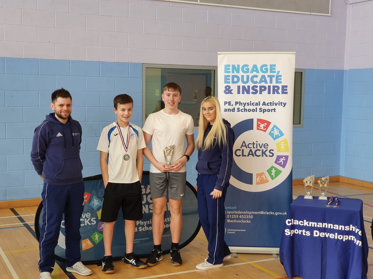 ActiveClacks's tweet photo. Congratulations to U16 boys open  badminton competion winner Joe Beattie and runner up Marcus Sinclair! 🏸🏸

#activeclacks https://t.co/00Hrxkagja