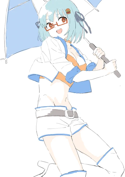 ちょっとまえに話題になったレースクイーンハンバーガーちゃんを描きました 