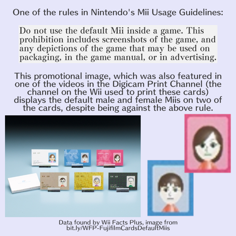 One of the rules in Nintendo's Mii Usage Guidelines states that