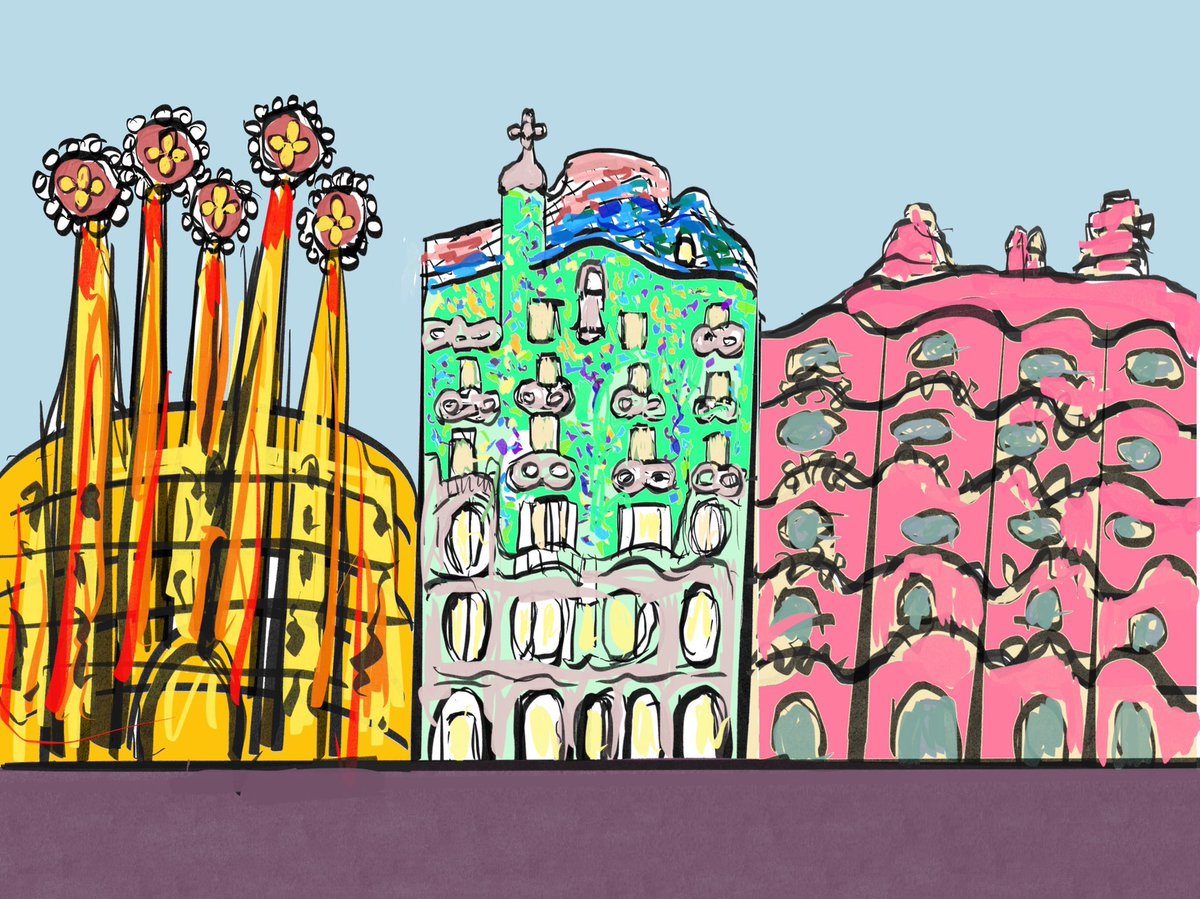 « GAUDÍ ‘ r  a Barcelona »
#art #barcelona #gaudilovers #gaudí #barcelonalovers #artlovers #ipadart #colorslovers #SagrdaFamília #CasaBatlló #igersbarcelonq #LaPedrera #barcelonagram  #drawing #Catalunya #Spain #architecture #VisitBarcelona  #Gaudi #Gaudí #colors #modernismo