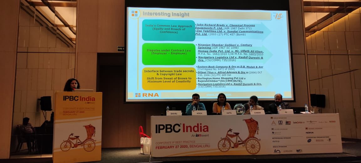KavithaGupta2's tweet photo. It’s a pleasure speaking at the IPBC INDIA session on trade secrets and IP @IAM_magazine @EPOorg @ipnews @INTA @CybercounselUK @uspto @WIPO #tradeSecret #confidential #data #innovation #IPBCIndia https://t.co/T2E39uKyje