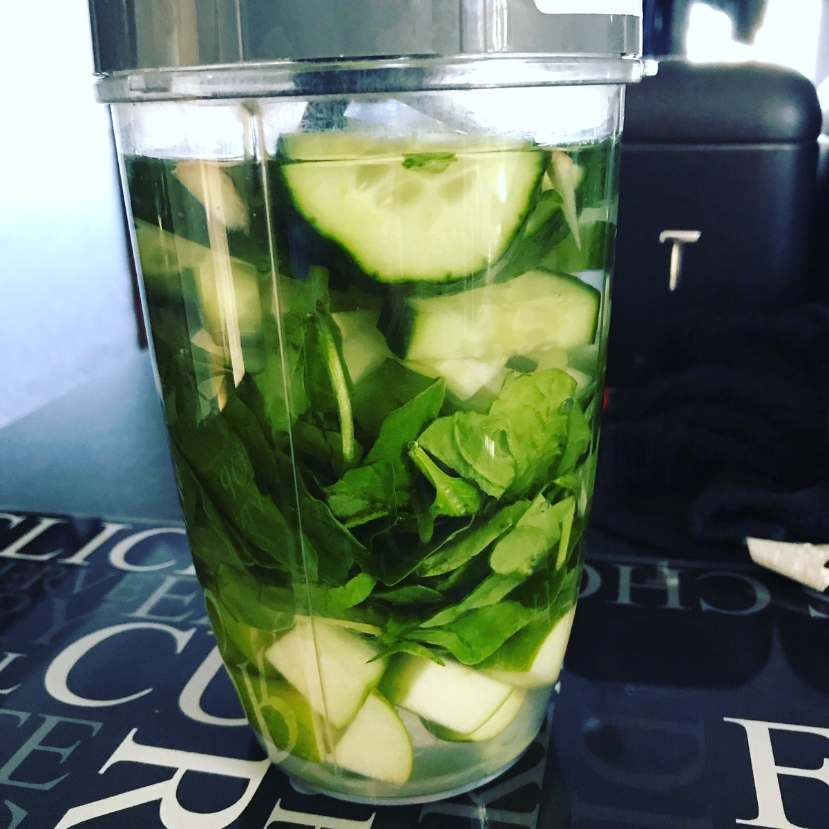trevorW35994470's tweet photo. My detox and high alkaline shake ready to be blended when everyone is up lol #feelingfocused #gbm4fighter #roadtorecovery https://t.co/D3tODz3BSp
