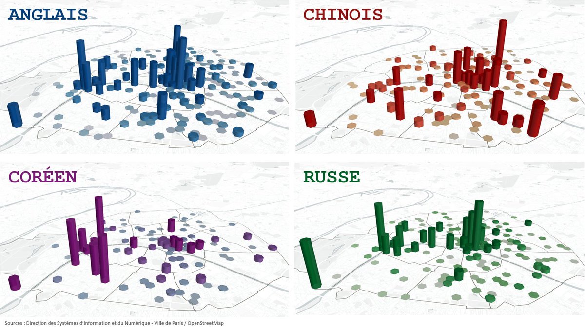 BorisMericskay's tweet photo. Explorer spatialement 500 000 connexions aux hotspots 
Paris #WiFi par les langues des utilisateurs

Dataset > https://t.co/BsomRa4gDW @opendataParis 

Outils > @rstudio et #KeplerGL https://t.co/0397x298cy
