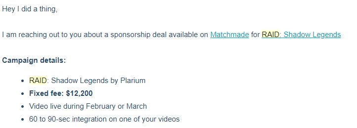 I Did A Thing On Twitter I Would Do A Lot Of Things For 12 200 A Raid Shadow Legends Ad Is Not One Of Them