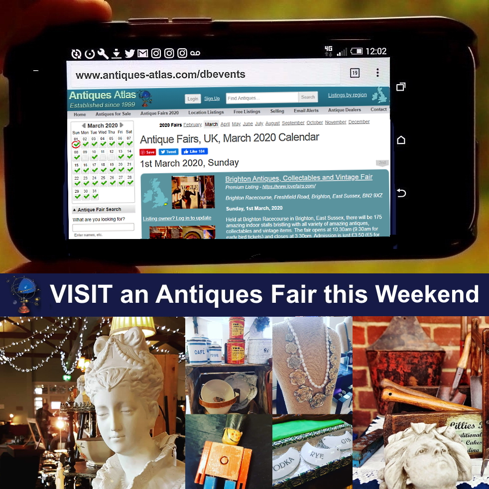 There are 30+ #Antiques #Vintage &amp; #Collectors Fairs all over UK today 1st Mar
VISIT ONE NEAR YOU. 2020 UK dates
antiques-atlas.com/dbevents/

<a href="/FieldDogFairs/">Antiques Fairs</a>
<a href="/NewtonAbbotRace/">Newton Abbot Races</a>
<a href="/HalcyonFairs/">Halcyon Fairs</a>
<a href="/LoveFairs/">Love Fairs</a>
<a href="/CCEvents/">Colin Caygill Events</a>
@b2bfairs
<a href="/gnbfairs/">GNB FAIRS</a>
<a href="/discovervintage/">Discover Vintage</a>
<a href="/ruralmagpie/">Rural Magpie</a>
#antiquefair #vintagefair