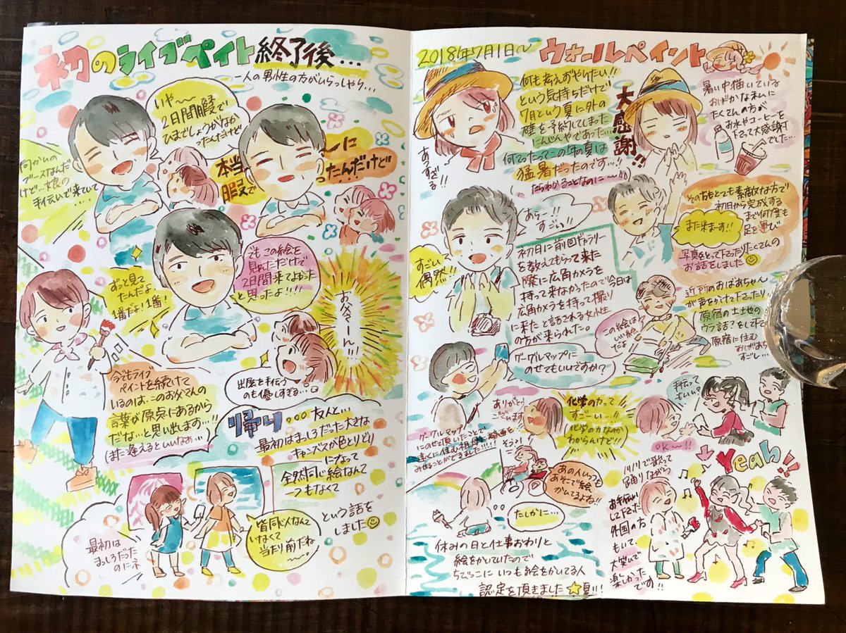 Mount Zine Zine紹介 作者 にんじんや タイトル 描け 今 ライブペインティングに夢中な作者が綴るこれまでの経緯やライブペイントの魅力 絵を通して繋がっていく事を自由に描いたzine ページ折で広げるとポスターになる仕様 カラフルで