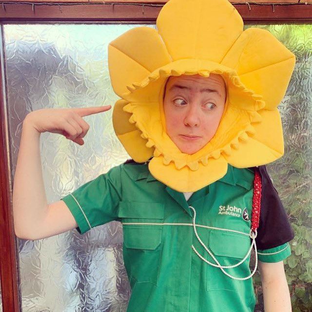 SJACNorthYouth's tweet photo. Introducing a VERY rare type of Daffodil ... the limited Edition @StJohnCymru Flower! Happy St David's Day/ Dydd Gŵyl Dewi Sant hapus from our Junior Cadet of the Year for Flintshire Seren 🏴󠁧󠁢󠁷󠁬󠁳󠁿 https://t.co/Fh5oXZUUb9
