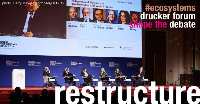 GDruckerForum's tweet photo. The Biggest Risk for Business: Focusing on the Product

@christiansarkar on networks &amp; platforms - and the new means of value creation.

with
@adiman @vgcerf @jacobides @mmeckel @amywebb Zhang Ruimin 
https://t.co/QALnuztSgw
#GPDF19 #ecosystems #ShapeTheDebate #GPDFrapporteurs https://t.co/xn1AZYwgyi
