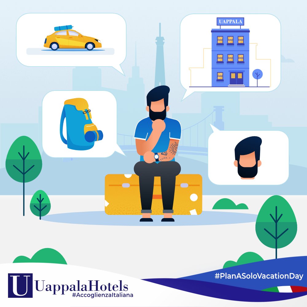 UappalaHotels's tweet photo. #PlanASoloVacationDay ✈️ 

Hai mai viaggiato in solitaria? No!?
Oggi è il giorno perfetto per programmare questa esperienza! 

Ecco cosa ti serve: 
✅Te stesso 
✅Uno zaino 
✅Voglia di viaggiare 
✅Un Hotel Uappala in una destinazione da sogno https://t.co/LwKw5BkN1M