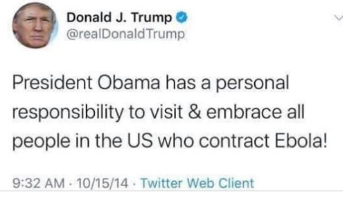 jedlica's tweet photo. @realDonaldTrump You have a personal responsibility to visit &amp; embrace all people in the USA who have contracted #COVID19 #HoaxVirus #nothoaxvirus https://t.co/c1kKluOuz3