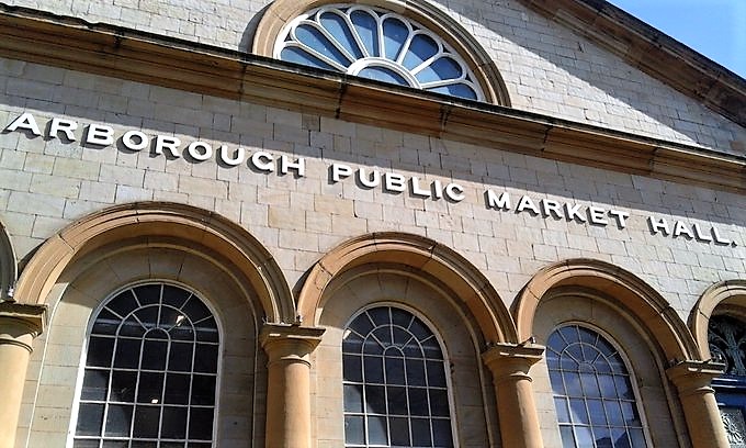 The mid-C19 Market Hall #Scarborough is grade II listed &amp; its standout features incl. Doric columns &amp; rusticated pilasters. By day it has busy market stalls &amp; by night it is transformed as a venue for the arts. Last night it played host to the outstanding Toyah ... &amp; it rocked!