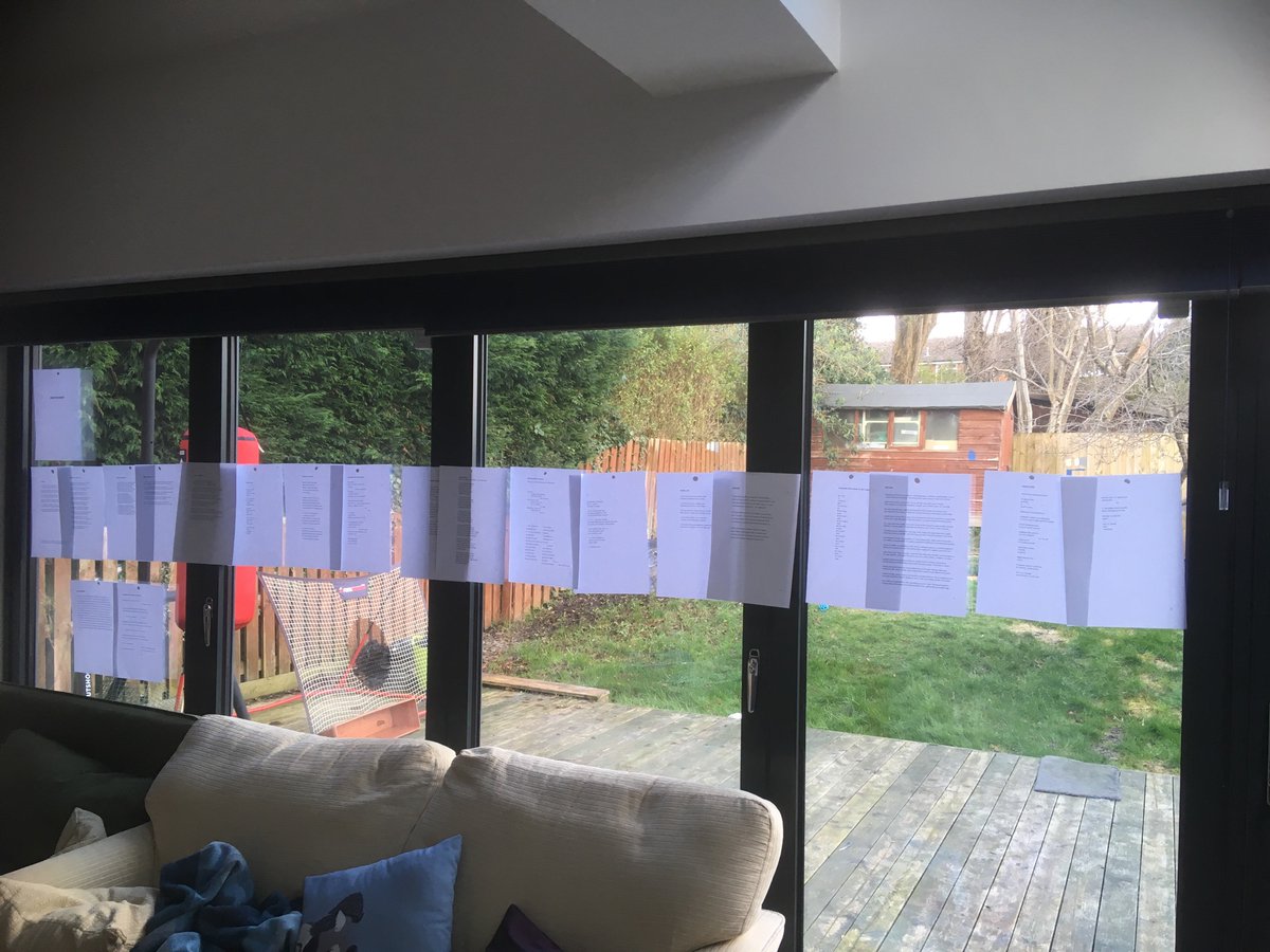 Concordmoose's tweet photo. @SuzannahEvans @kuriousarts windows are really for... (added bonus = out of reach of my critics with teeth & 🐾). #poetry #pamplet #sequencing #MAcreativewriting #englush4real https://t.co/vqDFc9CDEe