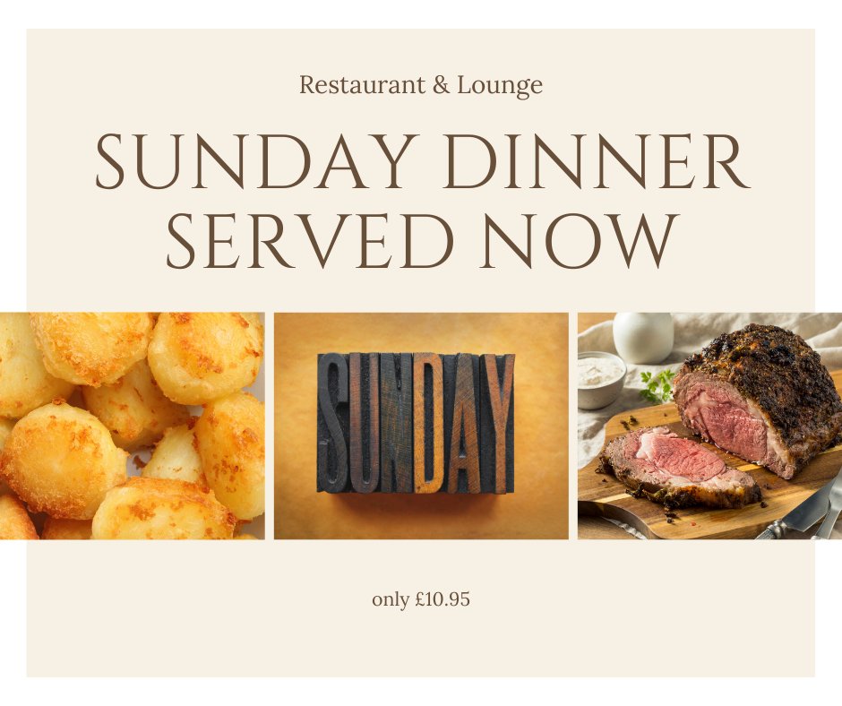 #Sunday dinner will be served up from 12pm so get yourselves down. It's what Sundays were made for.

#Barnet #Dinner #Roast #Chicken #Beef