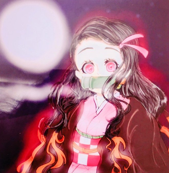 nihu−nihuさんがTwitterに投稿した竈門禰豆子(鬼滅の刃)のイラスト。