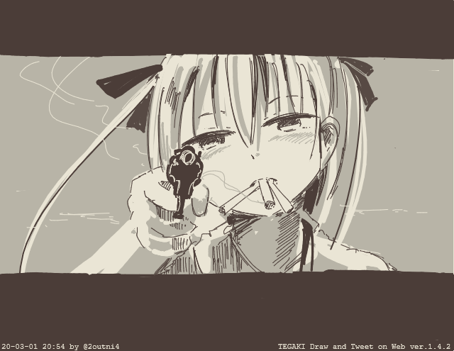 ライブ中に急に煙草3本吸い出して銃撃ち始めるソーニャちゃん #tegaki_dt 
