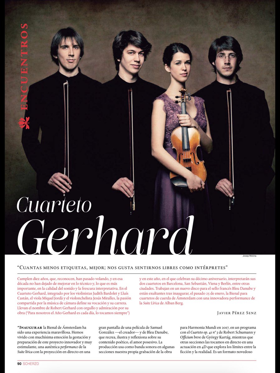 QuartetGerhard's tweet photo. Avui, 𝟏𝟎 𝐀𝐍𝐘𝐒 𝐝𝐞 𝐐𝐮𝐚𝐫𝐭𝐞𝐭 𝐆𝐞𝐫𝐡𝐚𝐫𝐝!! 
Si teniu una mica de temps llegiu aquesta entrevista maquíssima d'en Javier P. @Scherzo_es que resumeix tan bé la nostra trajectòria! GRÀCIES als que hi sou i estimeu la música tant com nosaltres!🎉🥂 https://t.co/SHy9MeKJUw