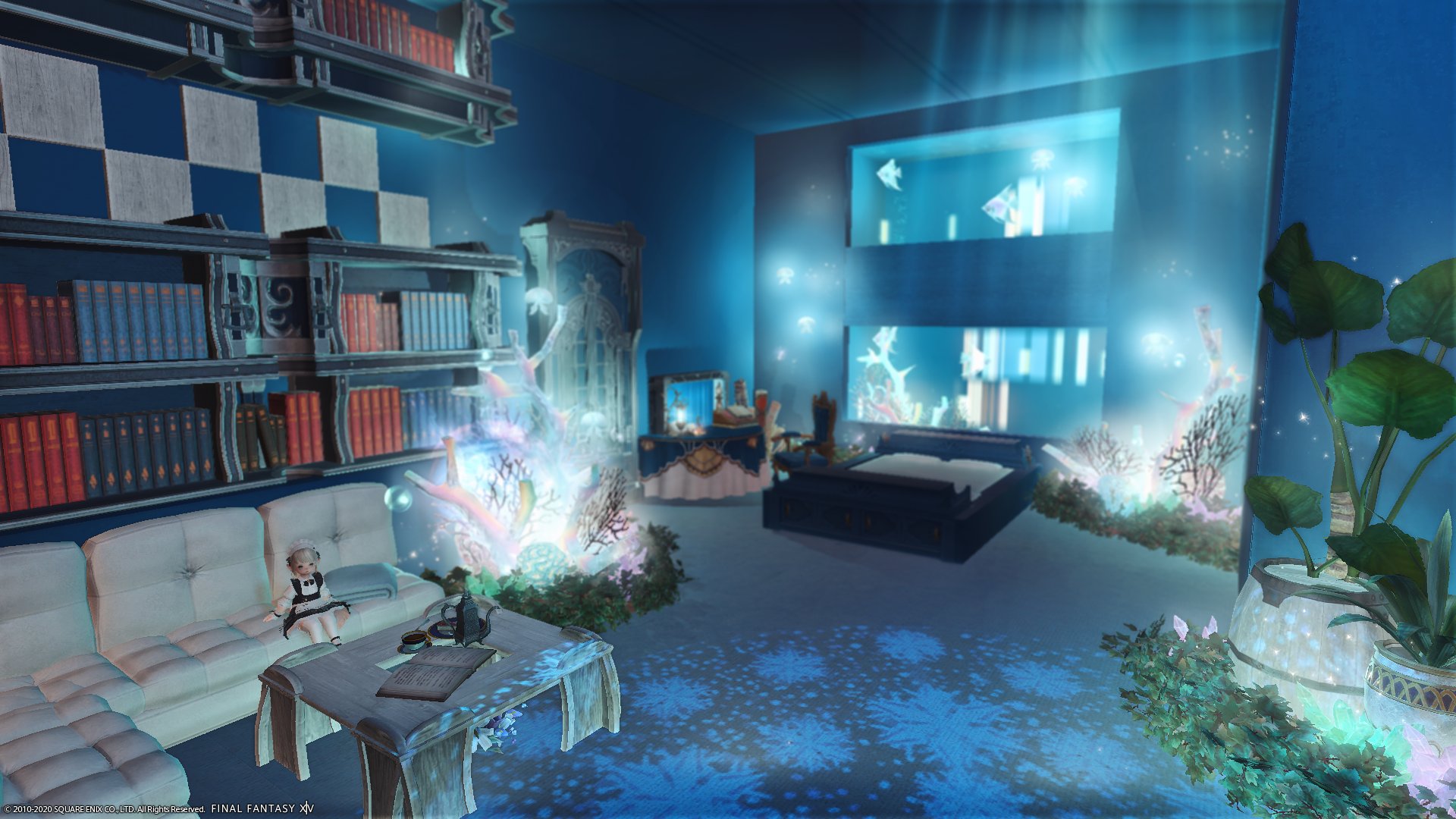 みんちょ Gungnir村ハウジング沼 水晶珊瑚３個使って 海の家を作ったよ 窓を出来るだけ使わず エフェクトありの照明を沢山盛りました ミスト3 36 Ff14ハウジング ハウジング自由に見てってff14