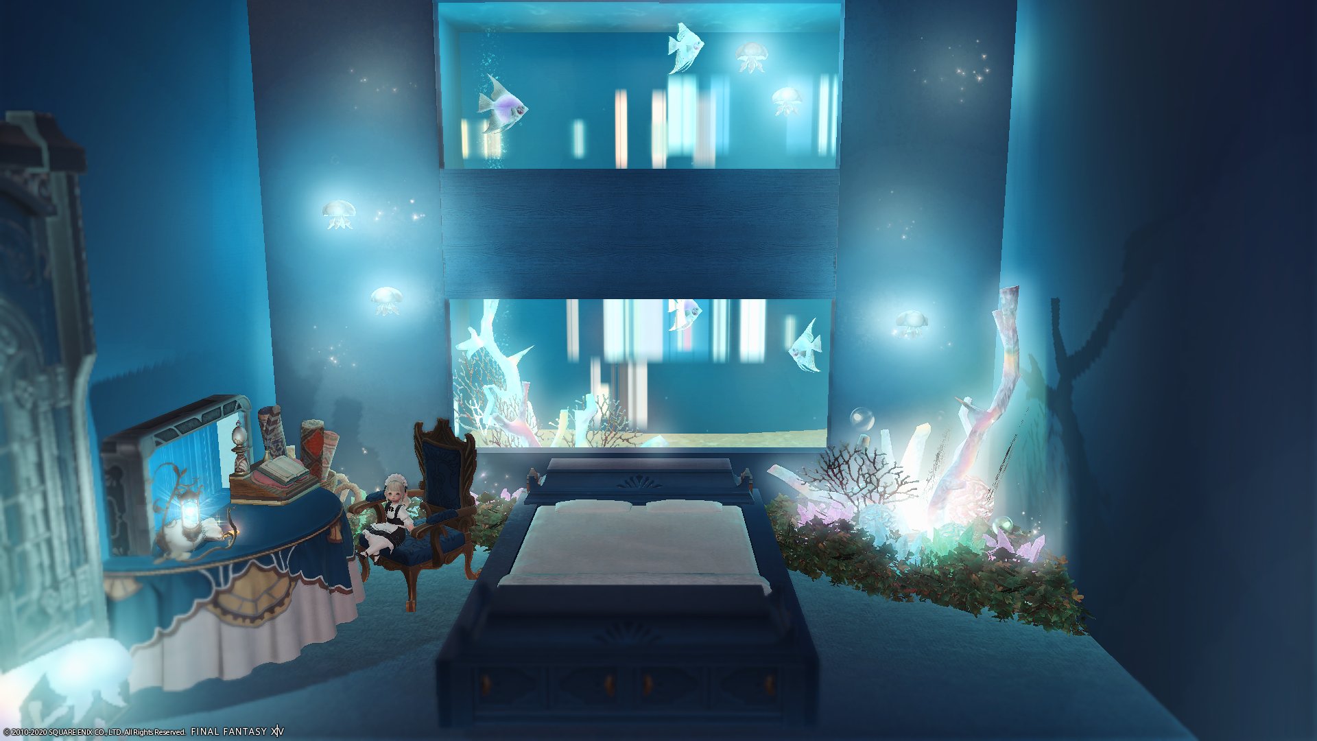 みんちょ Gungnir村ハウジング沼 水晶珊瑚３個使って 海の家を作ったよ 窓を出来るだけ使わず エフェクトありの照明を沢山盛りました ミスト3 36 Ff14ハウジング ハウジング自由に見てってff14