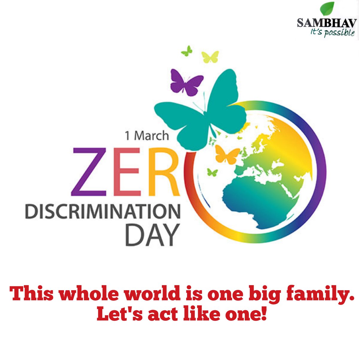 Sambhav_Service's tweet photo. We pledge ourselves to liberate all our people from the continuing bondage of poverty, deprivation, suffering, gender and other discrimination.- Nelson Mandela
#zerodiscriminationday2020 #equality
#Distributor since 2012
#DISTRIBUTOR #ITZ #TRIPBORN
@sambhav_services https://t.co/0ibIBUvR84