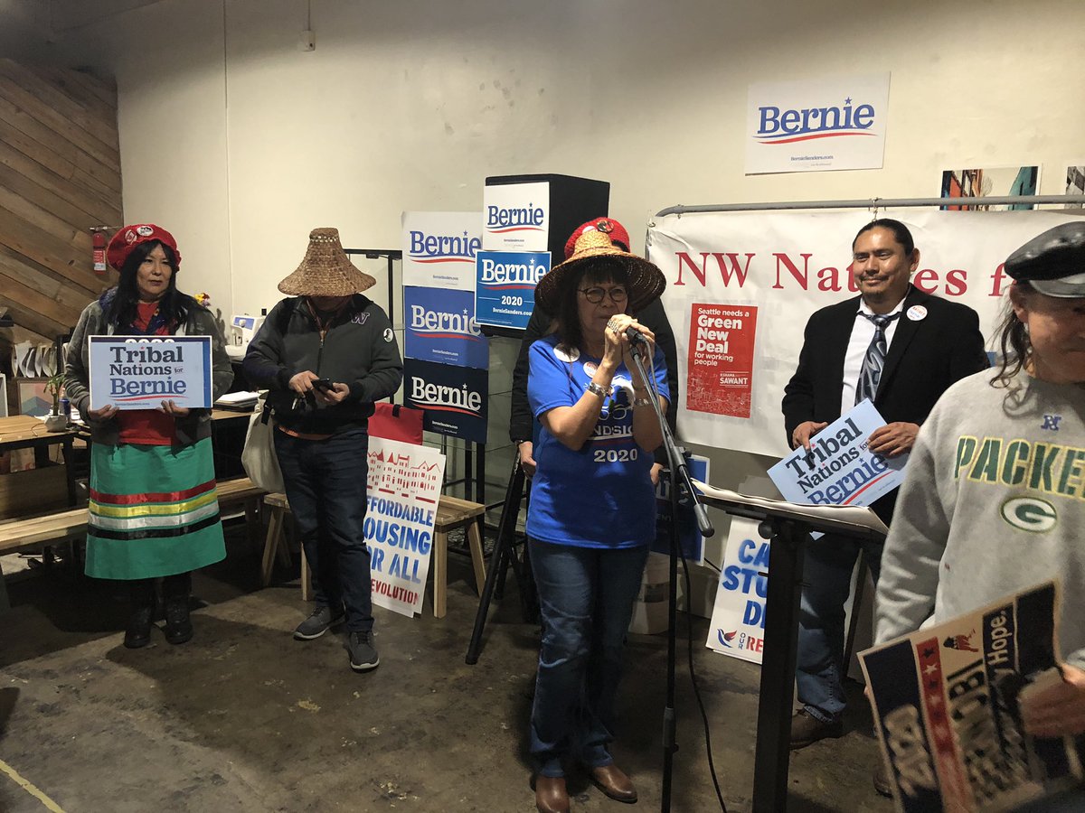 RedBeretsM4All's tweet photo. @ninaturner @BernieSanders Thank you so much @ninaturner, and Team South Carolina, for absolutely EVERYTHING you did—every vote you went out and EARNED♥️🔥

You were in our hearts at @MillieKennedy13’s #NativesForBernie organizing event in Olympia! We honored our indigenous, were smudged, sang &amp; chanted! https://t.co/laGvmVGqkJ