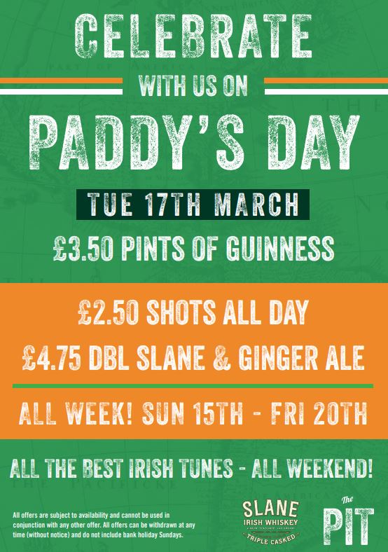 Top o' the mornin' to ya! 🍀 Join us this month at the place to BE for your Paddys Day celebrations!