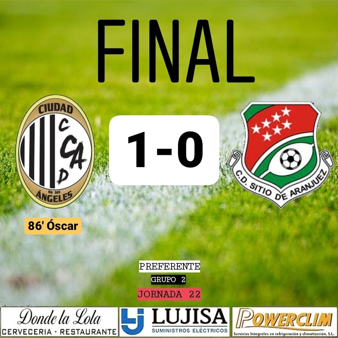123Ciudad's tweet photo. | PRIMER EQUIPO
🔚 FINAL
@123Ciudad 1️⃣-0️⃣ @CDSitio
3 puntos importantísimos para el equipo, que sigue invicto en la 2a vuelta.
#PreferenteGrupo2
#Jornada22
#123Ciudad ⚫ ⚪ ⚫
#UnosColoresUnaManeraDeSer
Partido patrocinado por:
💡 @Lujisa_SA
📟 #Powerclim
🍽️ #DondeLaLola https://t.co/BTyhPivpLJ