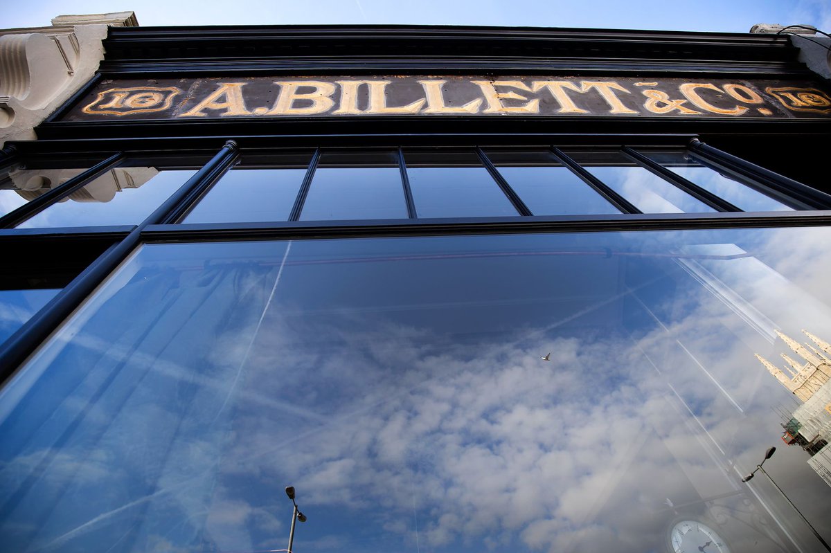 Inside and out our new home is full of original charm and grace, we kept the original shop sign for A. Billett &amp; Co, because it's beautiful and works well with our prohibition speakeasy vibe 😍 #LatelierDuVin #WineLovers
