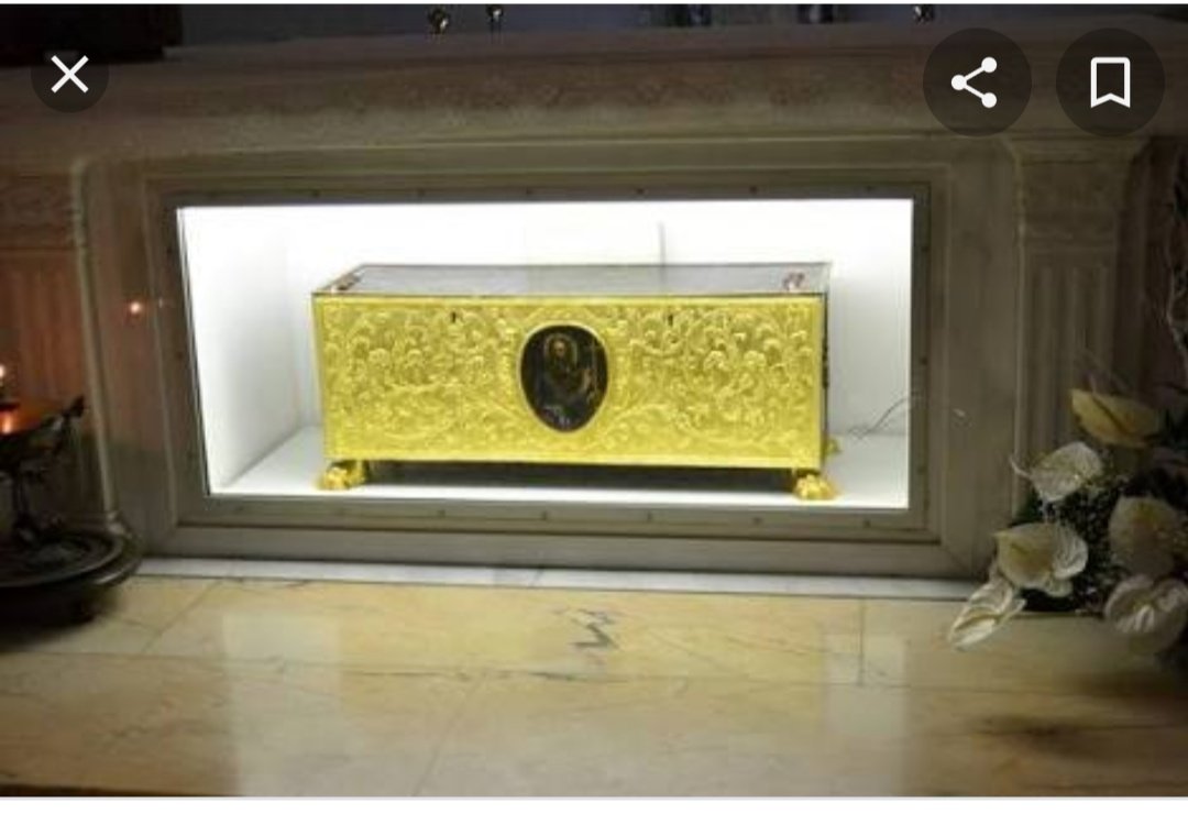 His relics traveled to quite a few places after his death, until most of them found their final resting place in the Basilica di San Tommaso in Ortona, Italy. https://www.atlasobscura.com/places/relics-of-the-apostle-st-thomas