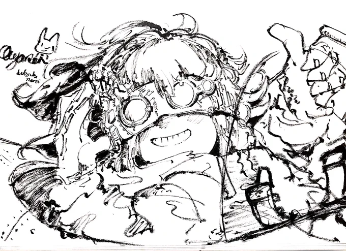 初筆ペン絵
(トニカク、カンセイマデガハヤイ) 