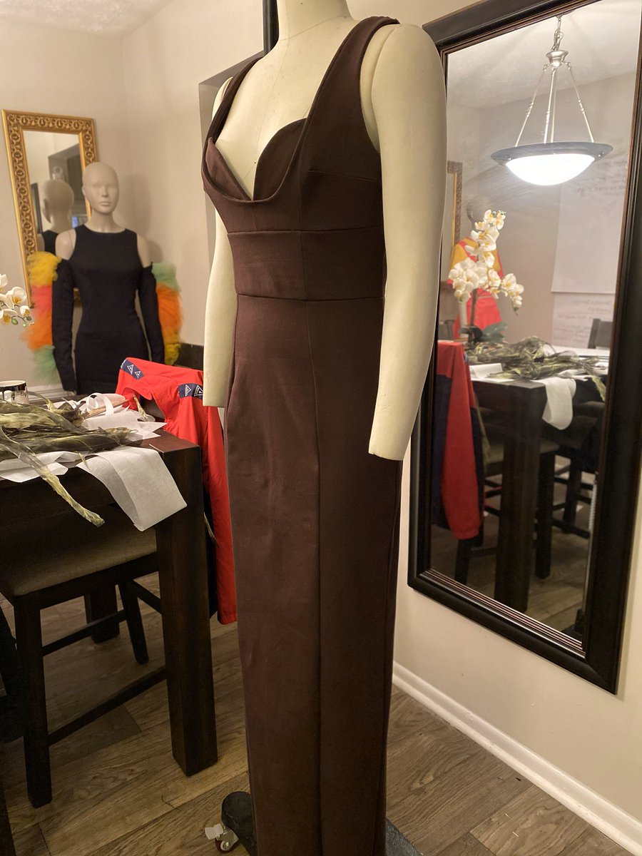 derekdeandre's tweet image. I finished the dress. A few things I would tweak. But overall I’m happy with it. Can’t wait to see it on a model with a lil dook! 😍 #loveandosker #designer #atldesigner