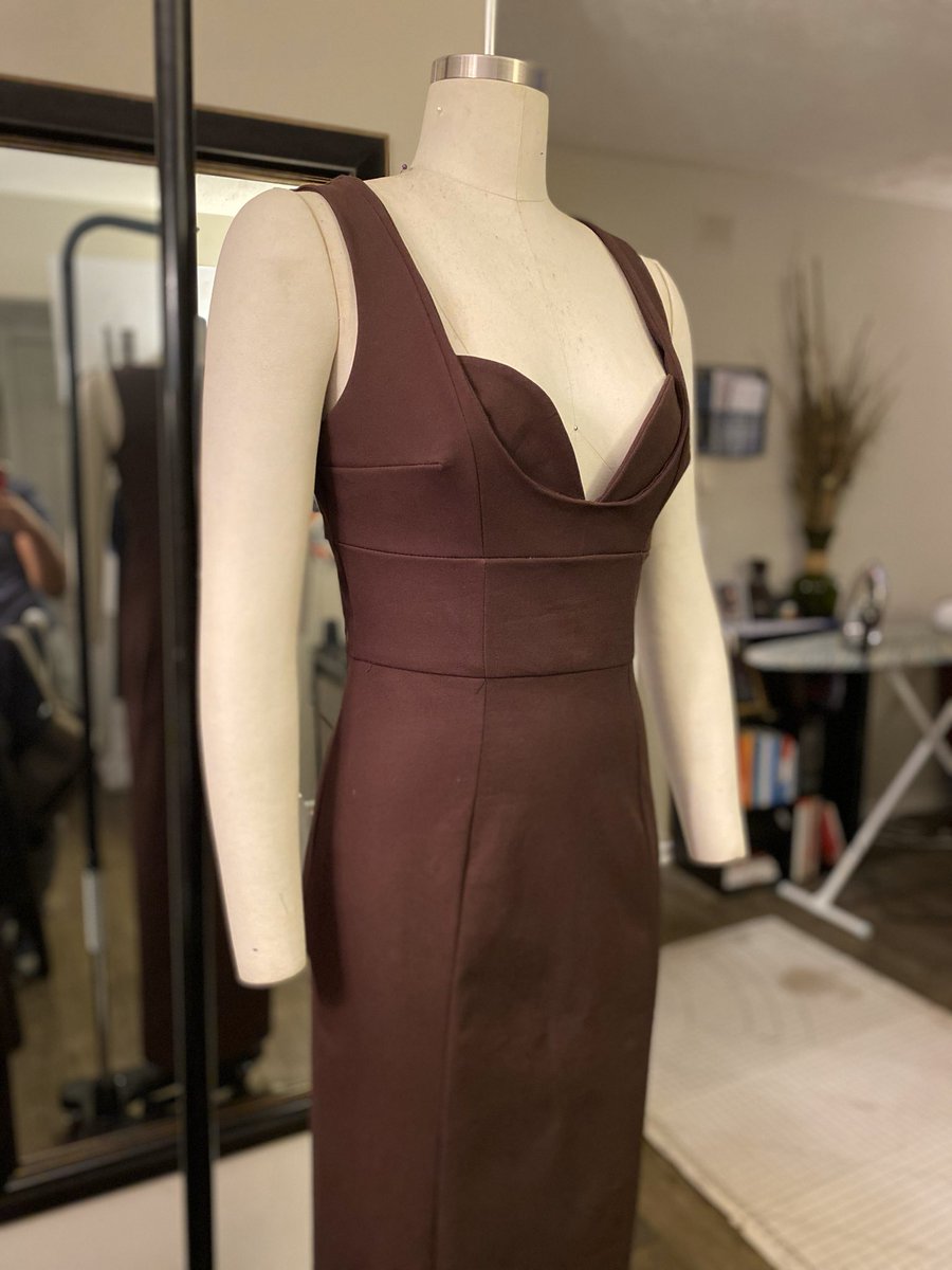 derekdeandre's tweet image. I finished the dress. A few things I would tweak. But overall I’m happy with it. Can’t wait to see it on a model with a lil dook! 😍 #loveandosker #designer #atldesigner
