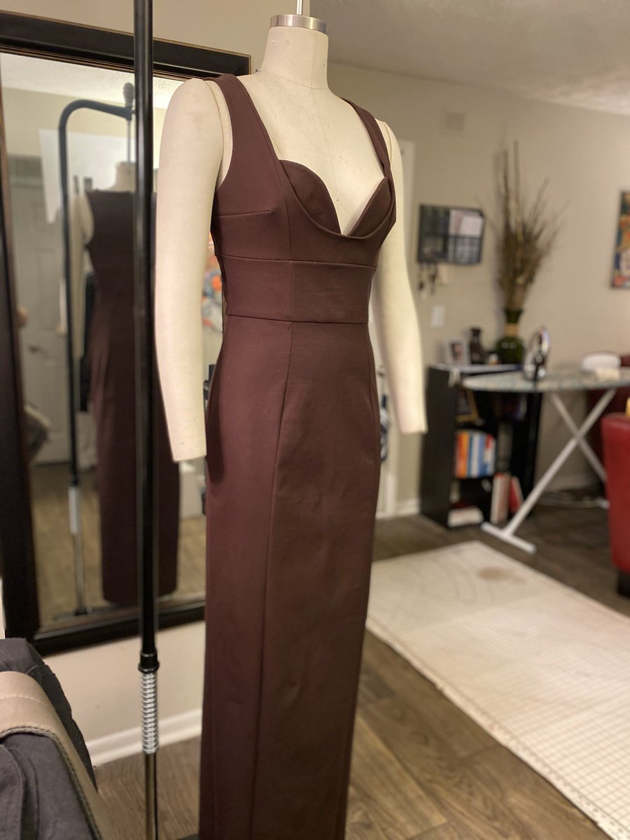 derekdeandre's tweet image. I finished the dress. A few things I would tweak. But overall I’m happy with it. Can’t wait to see it on a model with a lil dook! 😍 #loveandosker #designer #atldesigner