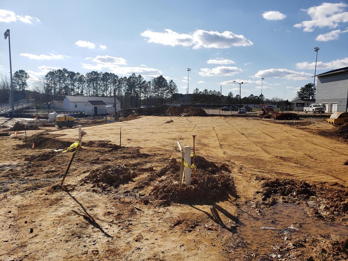 It’s been wet but our contractor is battling and took advantage of a string of good weather to finish off the building pad for the new fieldhouse over <a href="/Clayton_Comets/">Clayton High School</a>!!
#JCPSConstruction <a href="/ClaytonCometsAD/">Clayton High School Athletics</a>
