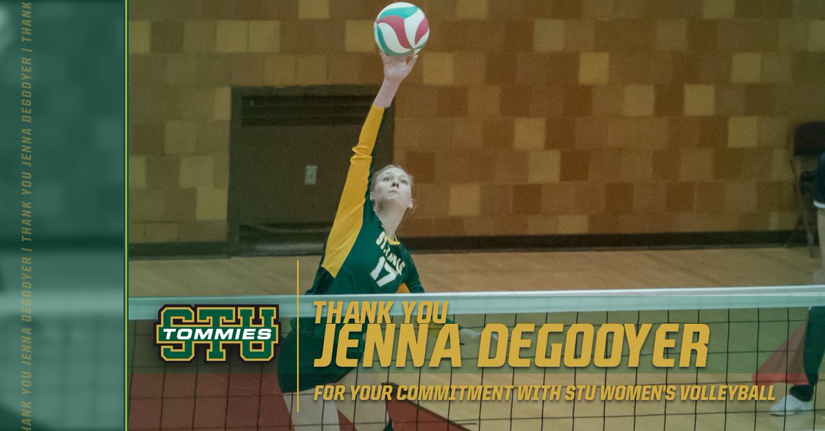 TommiesSTU's tweet photo. Thank you to our Senior players for their dedication and devotion to the Green &amp; Gold.  We are so proud of you!

Mija MacDonald
Jenna DeGooyer
Krysteena Clements (eligible to return)
Olivia Ormond (eligible to return https://t.co/YJ6rLFQAM4